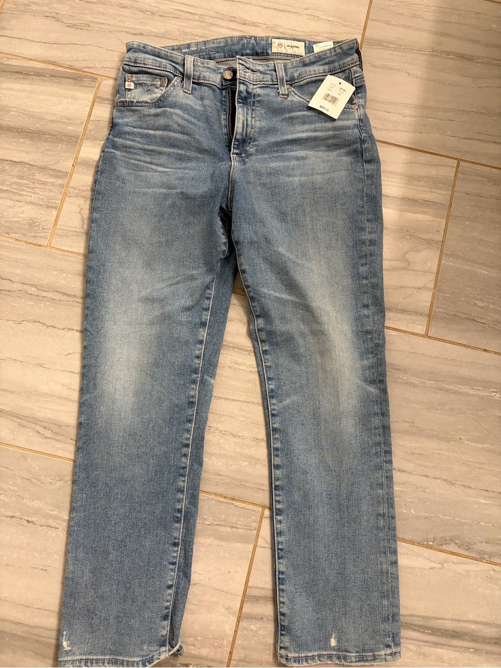 AG Adriano Goldschmied Light Blue Cropped Ankle Jeans